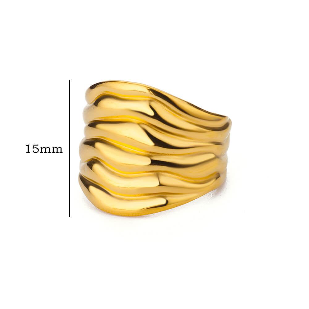 Geometric Line-cut Hollow Mens And Womens Ring