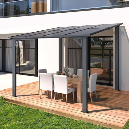 8x8 Waterproof Wall Mounted Lean To Gazebo for Patio