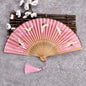 Vintage Bamboo & Silk Folding Hand Fan – Art Floral Design