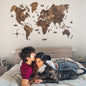Wall Decor Bundle: 3D Wooden World Map with Flag Pins