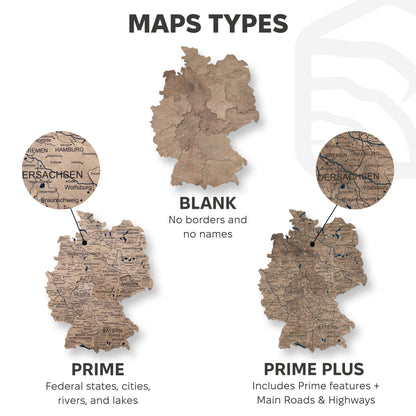3D Deutschland Holzkarte Terra