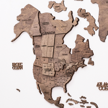 Bundle: Wooden Map and Airplanes Pins