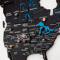 3D Wooden World Map Midnight