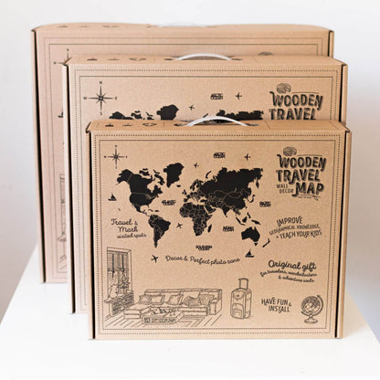 3D-Weltkarte aus Holz: Weltall