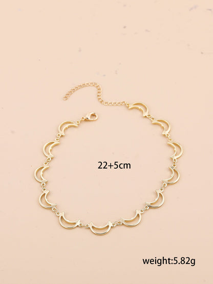 Bohemian-style Cross And Double-heart Multi-layer Anklet