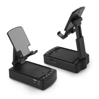 Portable Foldable Phone Stand with HD Wireless Speaker & Power Bank