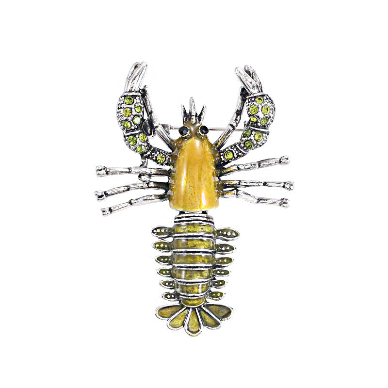 Enamel-dripped Lobster Brooch Accessory For Women