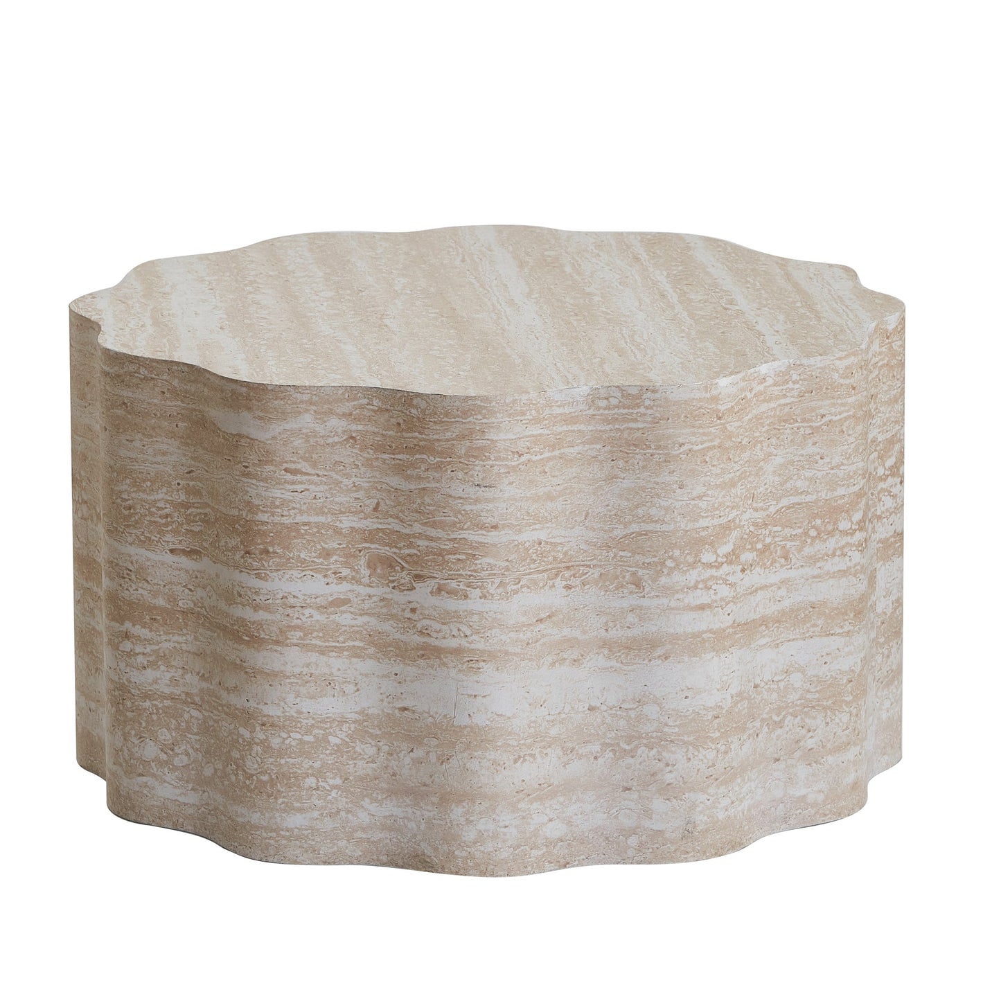 Set of 2 Round Coffee Side Tables, Faux Mars Pattern, Minimalist, Living Room