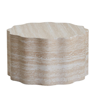 Set of 2 Round Coffee Side Tables, Faux Mars Pattern, Minimalist, Living Room