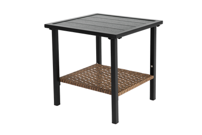 Outdoor Patio Set PE Rattan Steel Brown Swivel Rocker 3 Piece 350 LB