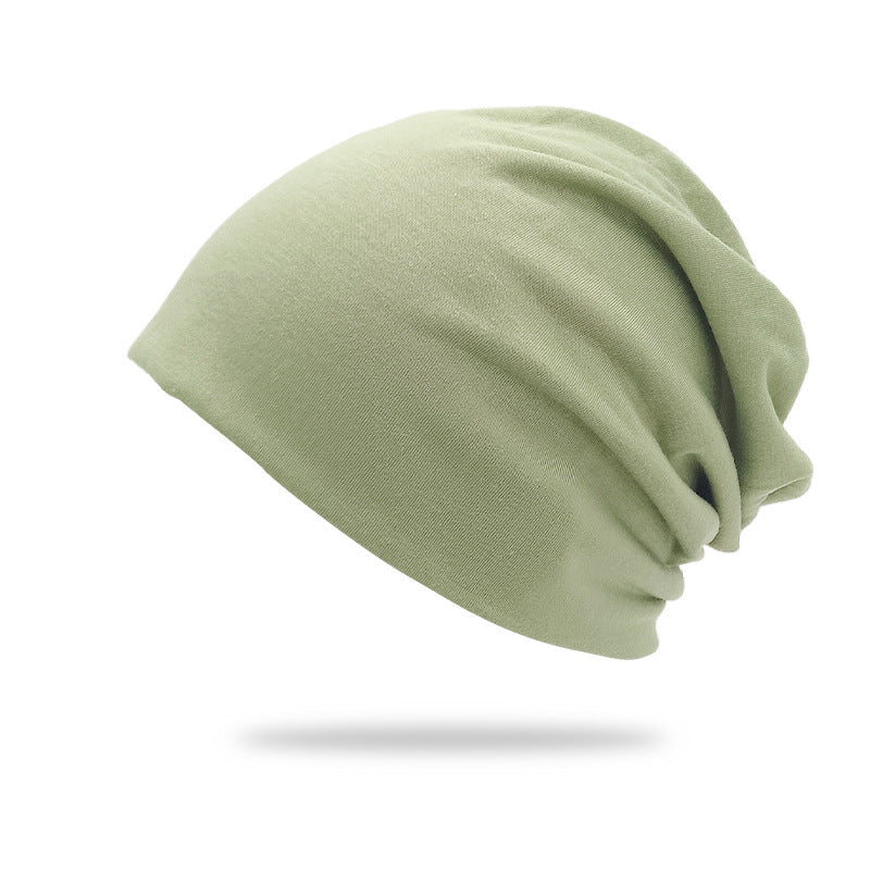 Solid-color Double-layer Pullover Beanie Thin Style