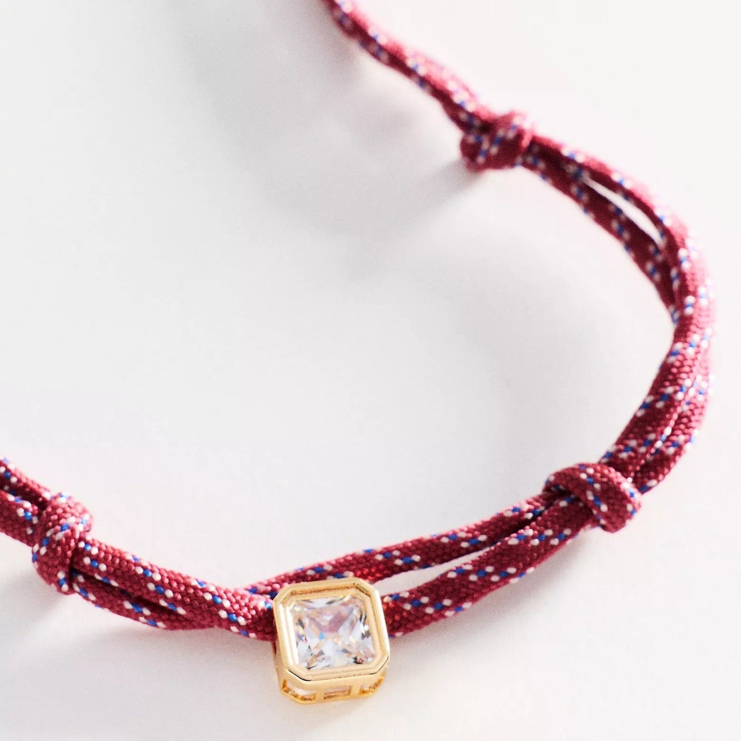Double-rope Knotted Necklace Layered With A Band