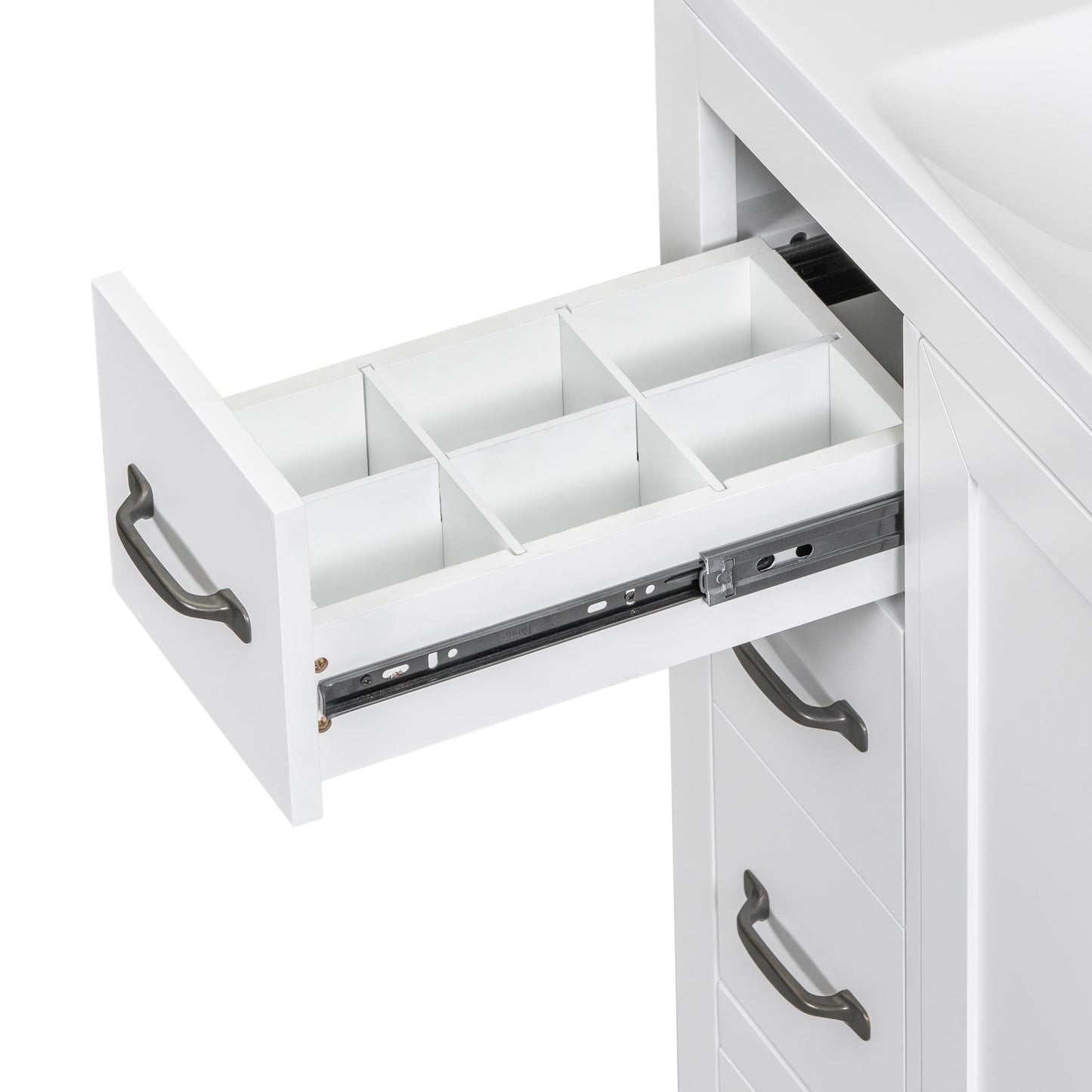 36' Bathroom Vanity with Sink Combo, Six Drawers, Multi-Functional Drawer Div...