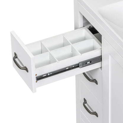 36' Bathroom Vanity with Sink Combo, Six Drawers, Multi-Functional Drawer Div...