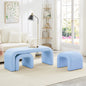 Set of 3 U-Shaped Modern Bench Teddy Ottoman Bench for Entryway, Bedroom End