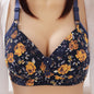 Peony Print No Steel Ring Beautiful Back Underwear