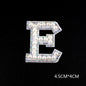 Pearl Rhinestone Cloth Sticker-Letter A-White-2 Pack