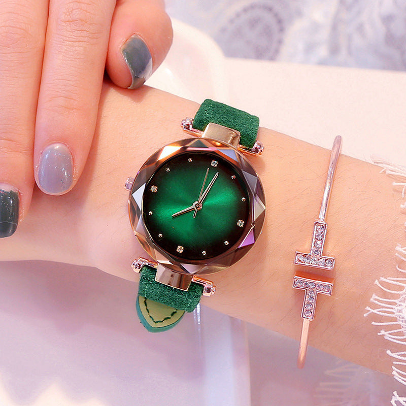 Fashionable Leather Belt Casual Colorful Womens Quartz Watch