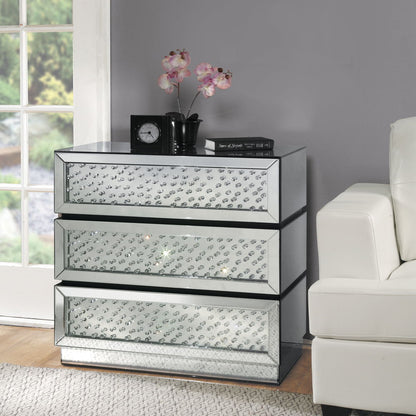 Nysa - Console Cabinet - Mirrored & Faux Crystals