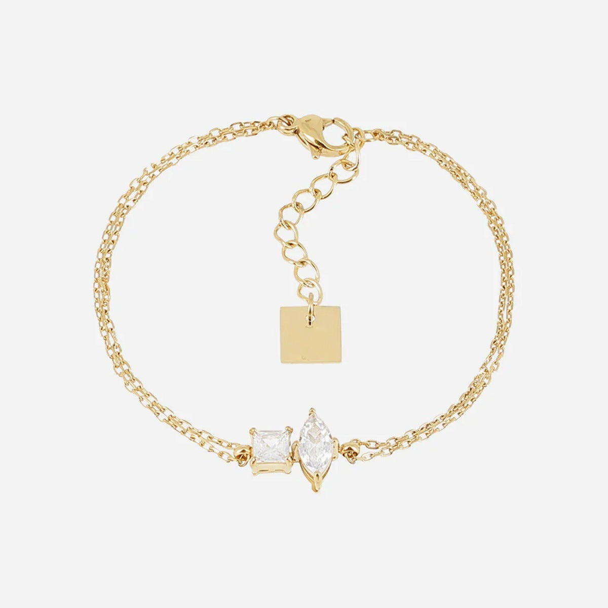 Double-diamond Double-layer Chain Bracelet