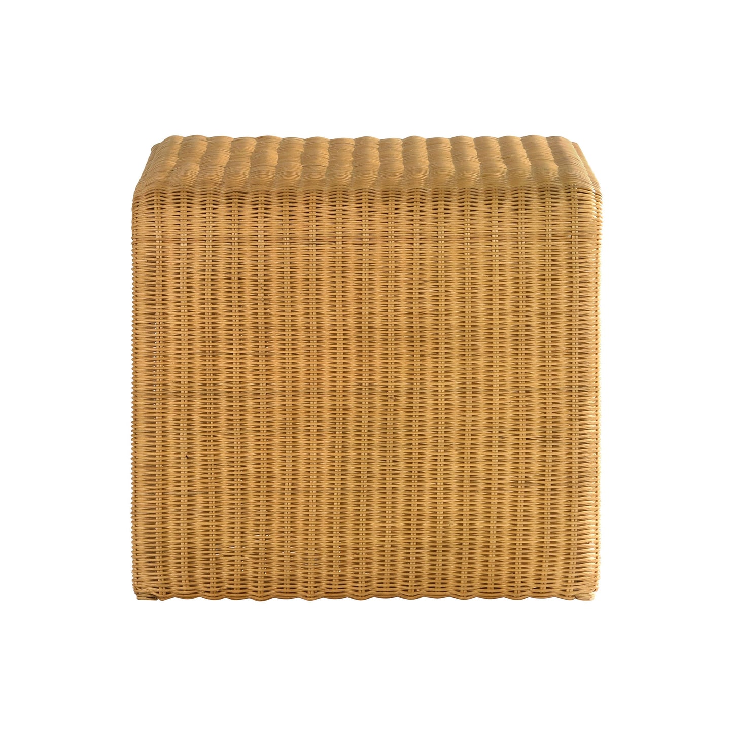 Square Woven Rattan End Table, Natural
