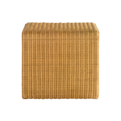 Square Woven Rattan End Table, Natural