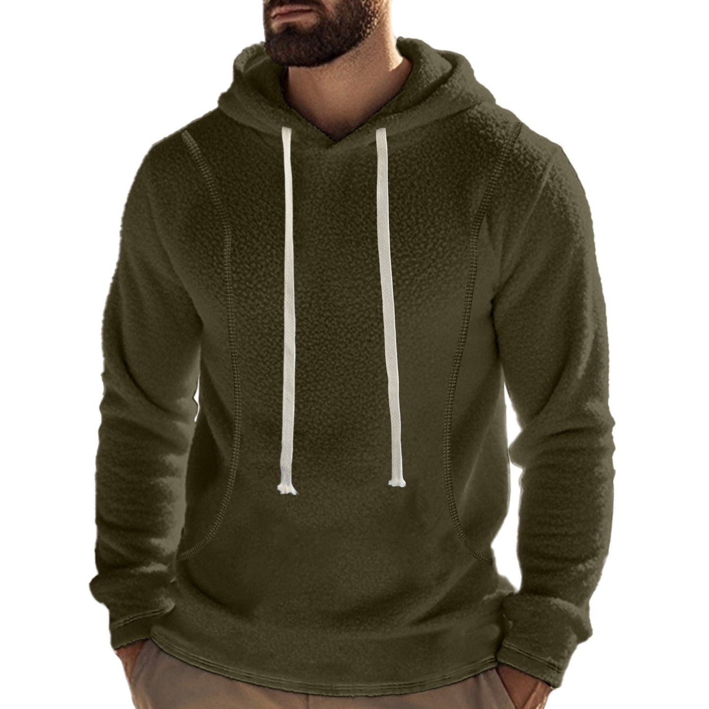 Mens Fleece Long-Sleeve Pullover Hoodie