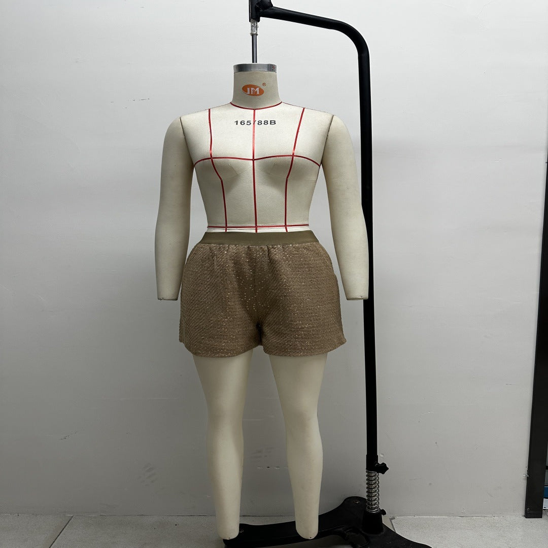Versatile Wide-leg Bootcut Pants With A Stretchy Elastic Waist, Crafted From Shimmering Coarse Wool And Glossy Silk