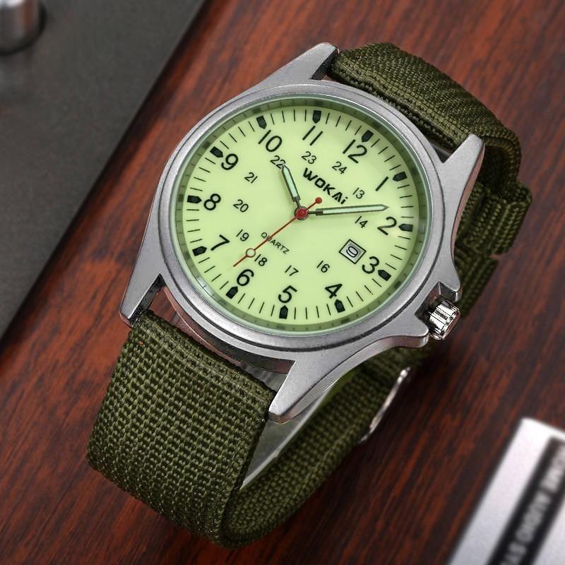 Sporty Nylon Strap Mens Quartz Watch Minimalist Design