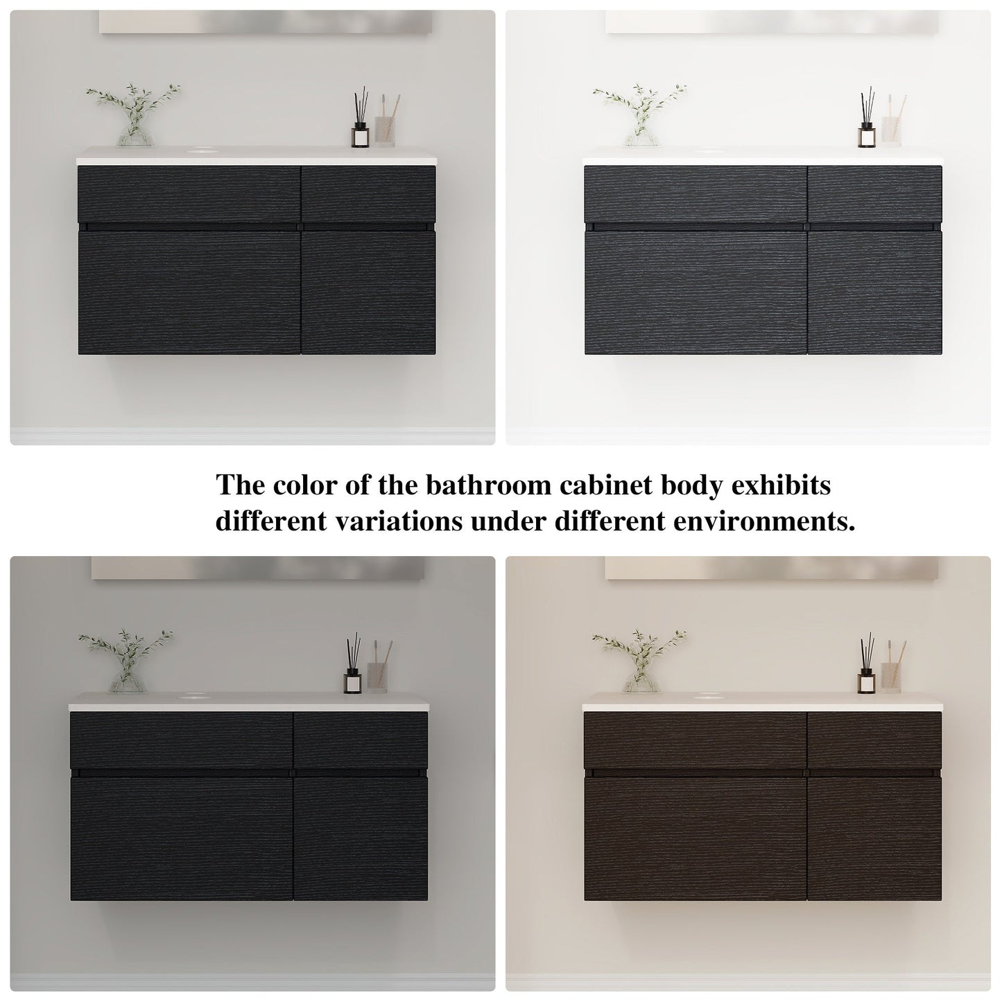 31.5' Modern Wall-Mounted Single Sink Bathroom Vanity Base Only Painted Floating
