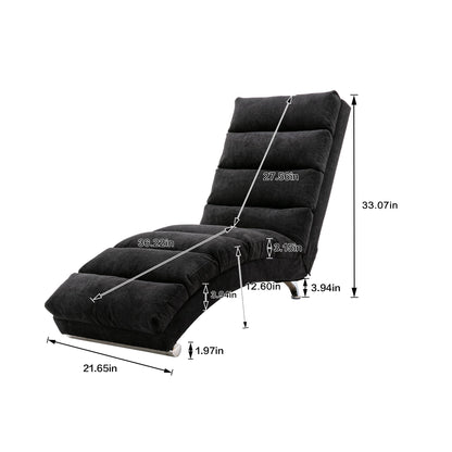 Luxury Upholstered Chaise Lounge, Vibration Relaxation, Fixed Back Recliner