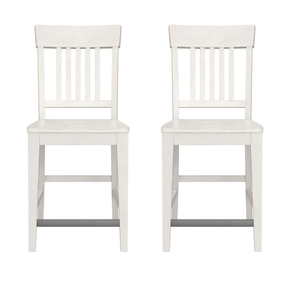 Slat Back Counter Stools (Set of 2) - White