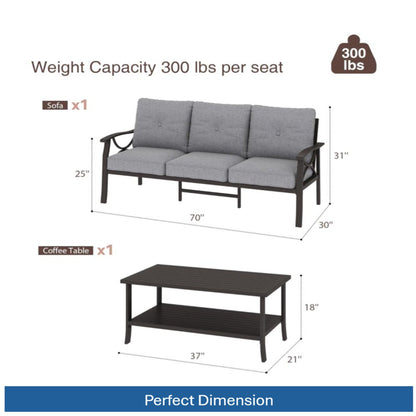 Outdoor Patio Set Steel 8 Piece Seats 9 Khaki Gray