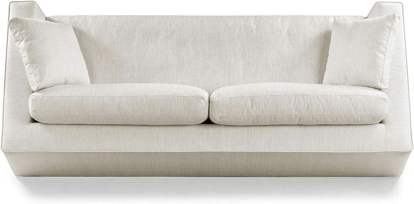 Capri Fabric Sofa Bright Ash Down Pillows Modern Living