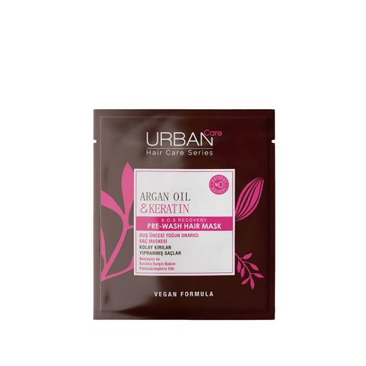 URBAN Care Argan Oil & Keratin Pre-Shower Hair Mask for Fragile Hair - Nourishing Treatment - 1.69 fl oz