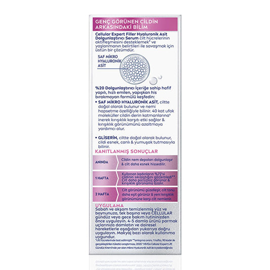NIVEA Anti-Aging Facial Serum - Cellular Expert Filler Hyaluronic Acid Plumping Serum for Wrinkles, Hydration, and Skin Elasticity