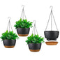 4-Piece: 9.64" Diameter Hanging Planter with Drainage Holes