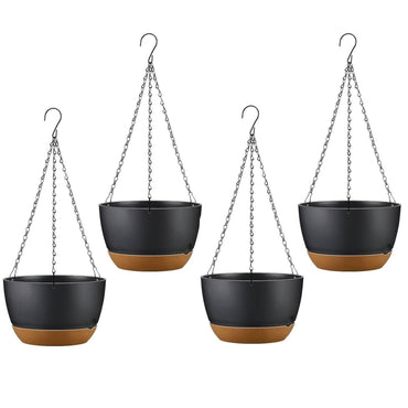 4-Piece: 9.64" Diameter Hanging Planter with Drainage Holes