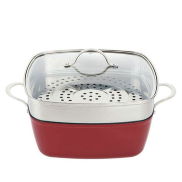 4-Piece: Curtis Stone Dura-Pan Chef Square Saute Set (Refurbished)