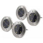 4-Piece: Disk Solar Powered Path Lawn Lights