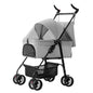 4 Wheels Pet Stroller Foldable with Removable Liner Storage Basket