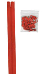 4 yards of 16mm #4.5 zipper chain and 16 Extra-Large Coordinated Pulls Tangerine