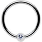 16G 3/8 Clear Crystal BCR Captive Ring