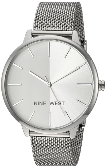 Nine West Womens Sunray Dial Mesh Bracelet Watch
