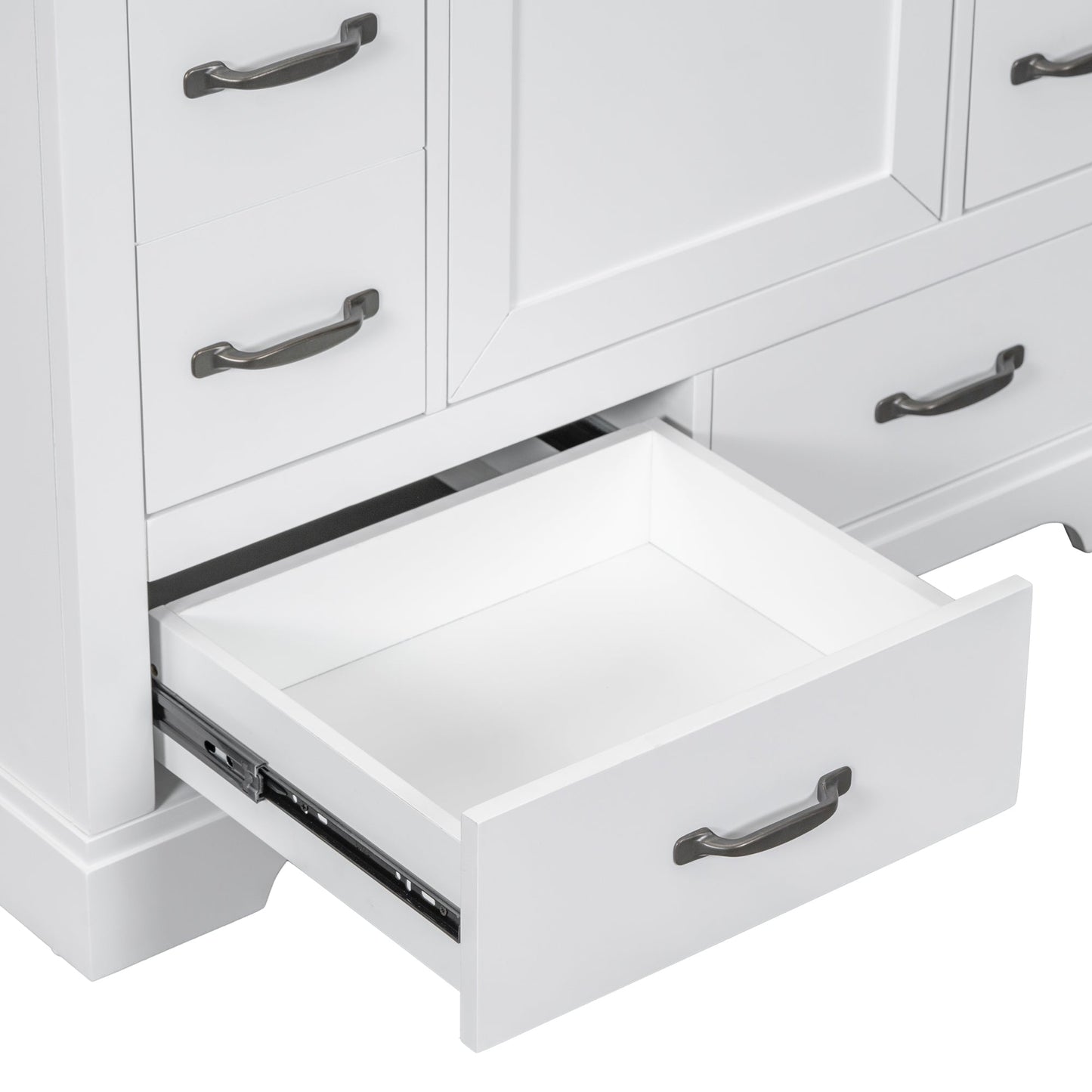 36' Bathroom Vanity with Sink Combo, Six Drawers, Multi-Functional Drawer Div...