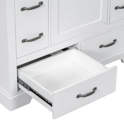 36' Bathroom Vanity with Sink Combo, Six Drawers, Multi-Functional Drawer Div...