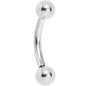 14G 3/8 Stainless Steel Single Side Internal Threading Curved Barbell