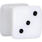 00G White Acrylic Square Dice Saddle Plug