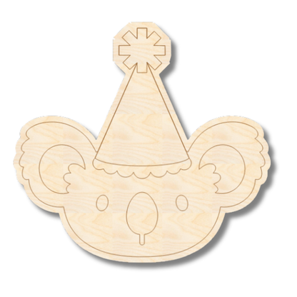 Unfinished Wood Etched Birthday Koala Shape | Paint By Line Crafts | up to 30" DIY