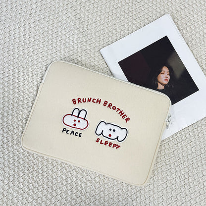 Cute Embroidered Laptop Sleeve Computer Liner Bag